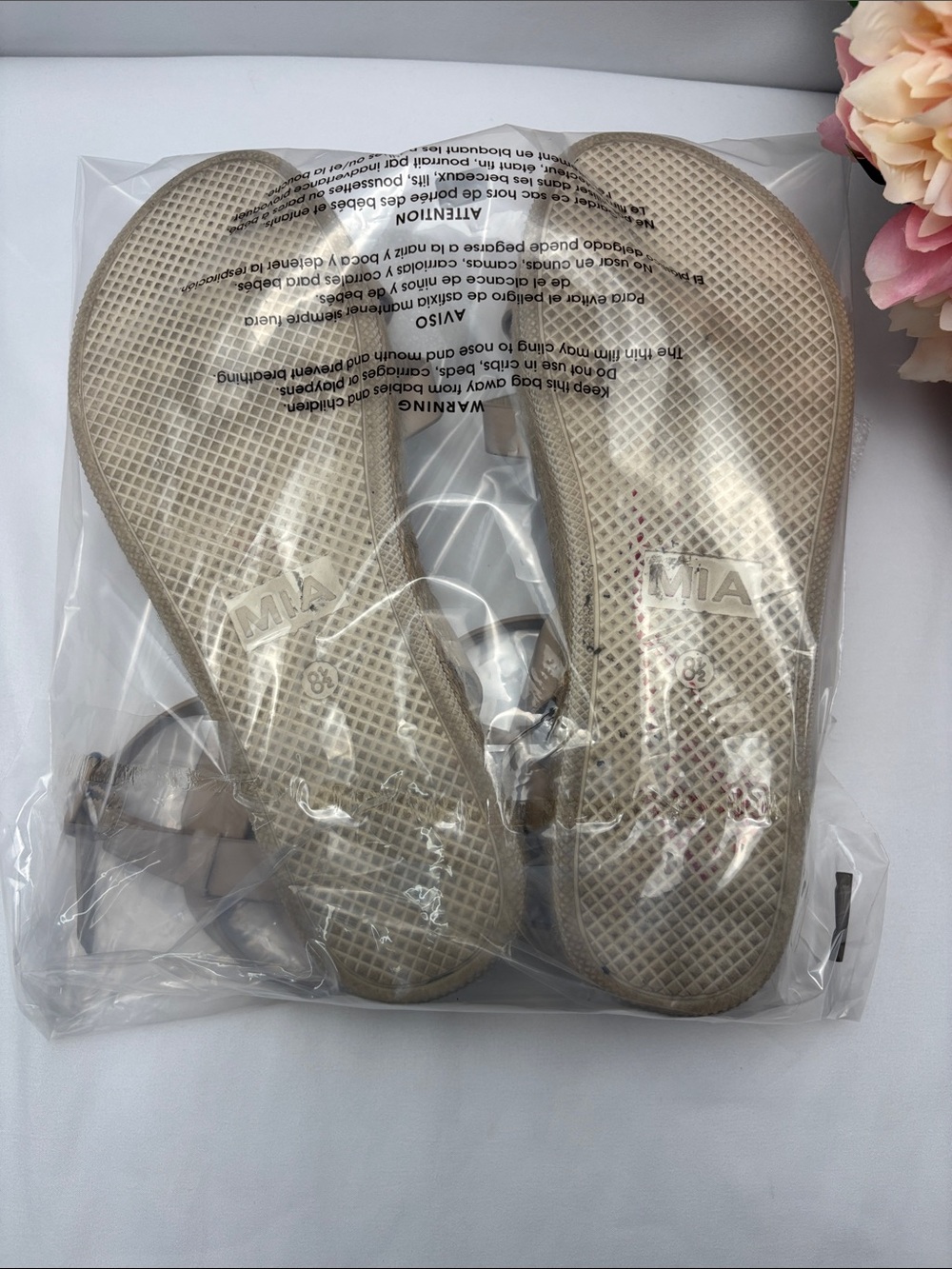 MIA‎ Yanis Womens 8.5 Nude Beige Crisscross Espadrille Platform Sandals #481 - Picture 16 of 16